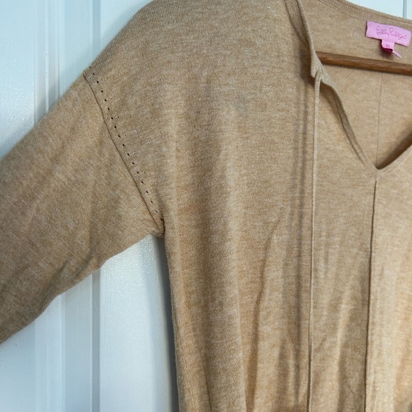 Lilly Pulitzer Colene Sweater Camel Tan Tassel Knit Pullover XS - Picture 2 of 6